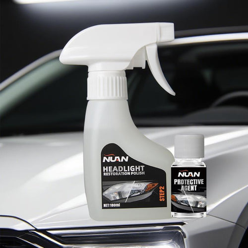 Car headlight refurbishment artifact with yellow scratch repair coating set, UV protection, long-lasting anti fog.