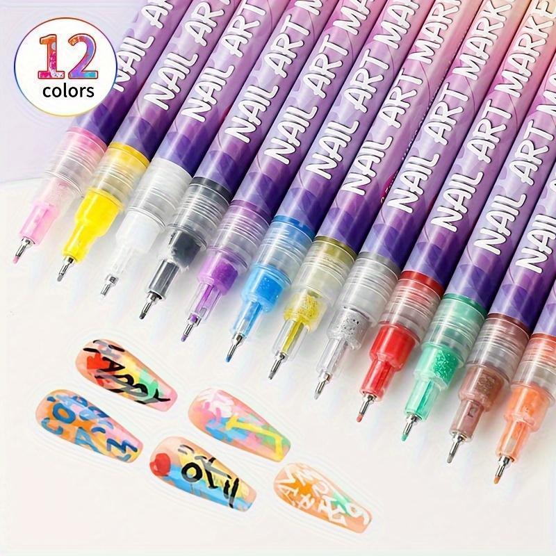 Christmas nail pen 0.5mm fine tip draws Santa hat patterns solid color rich whitening no see-through