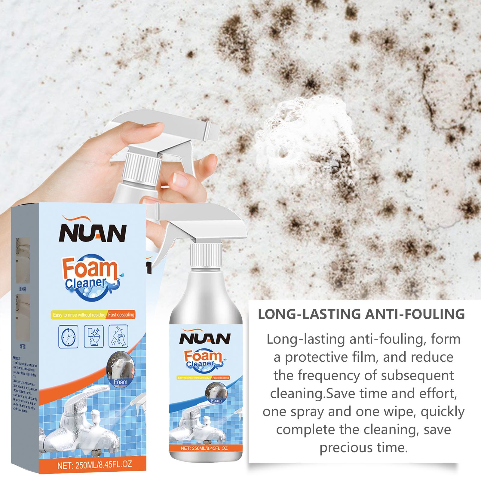 Deep Cleaning Bathroom Foam Spray – Targets Tough Stains, Limescale & Grime on Glass, Ceramic, Metal & Plastic! Use It on Bathtubs, Showers, Toilet Areas & More. Leaves Surfaces Gleaming!