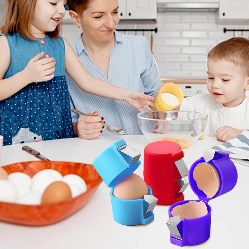 Christmas Great Kitchen Item! Stainless Steel Egg Cracker Tool, Effortless Shelling, Intact Egg White No Damage!